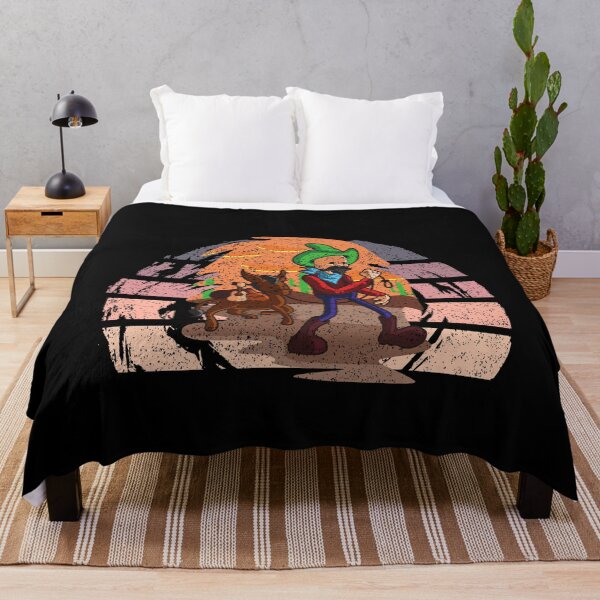 Item preview, A cowboy with a horse retro sunset Distressed designed and sold by Trantor-Tees.
