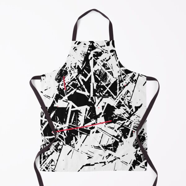Aperçu de l'œuvre Rayons de vélo abstraits en noir et blanc avec rouge créée et vendue par AlteredAtelier.