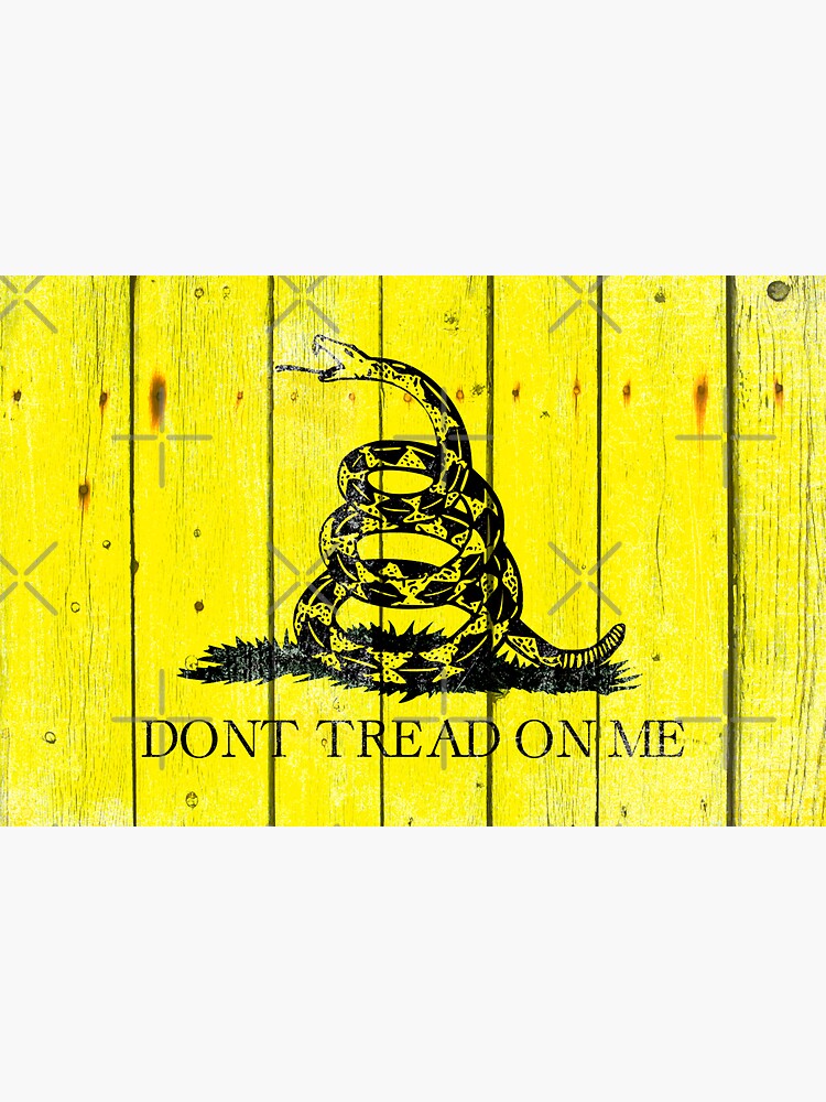 Gadsden Flag On Old Wood Planks by MolonLabeArt