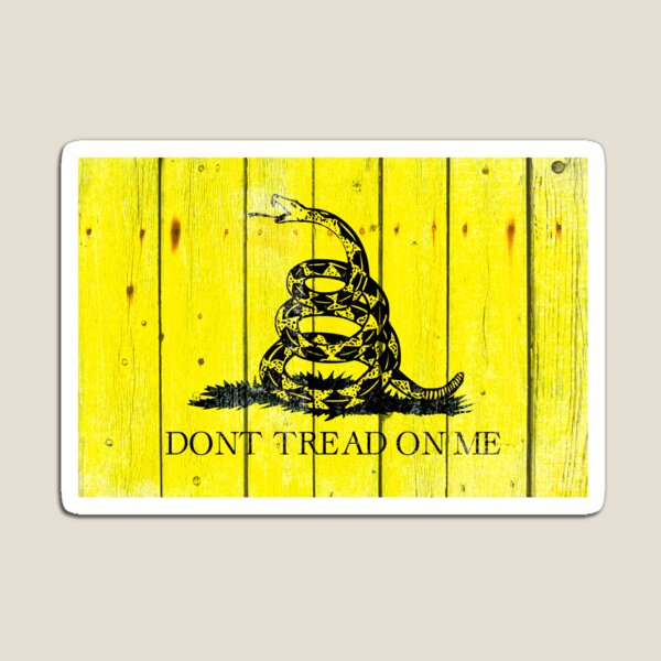 Gadsden Flag On Old Wood Planks Magnet