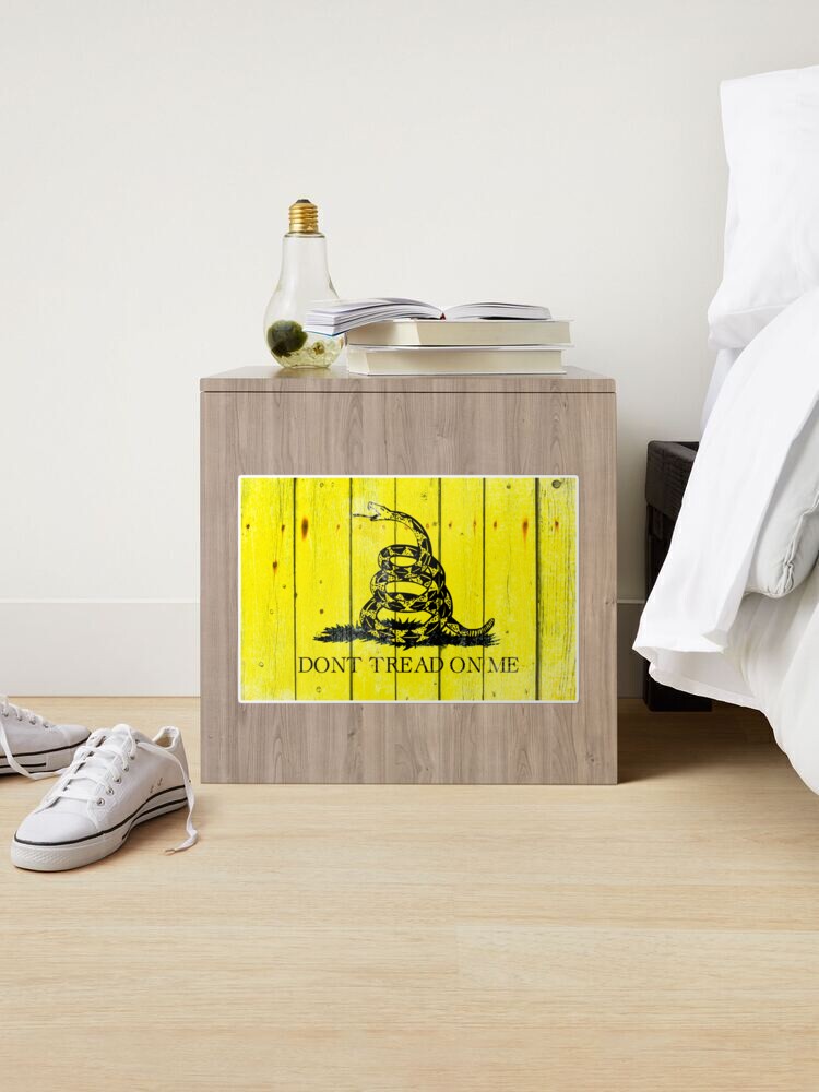Alternate view of Gadsden Flag On Old Wood Planks Sticker