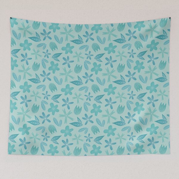 Item preview, Lindo patrón floral azul designed and sold by CutiPiStudios.