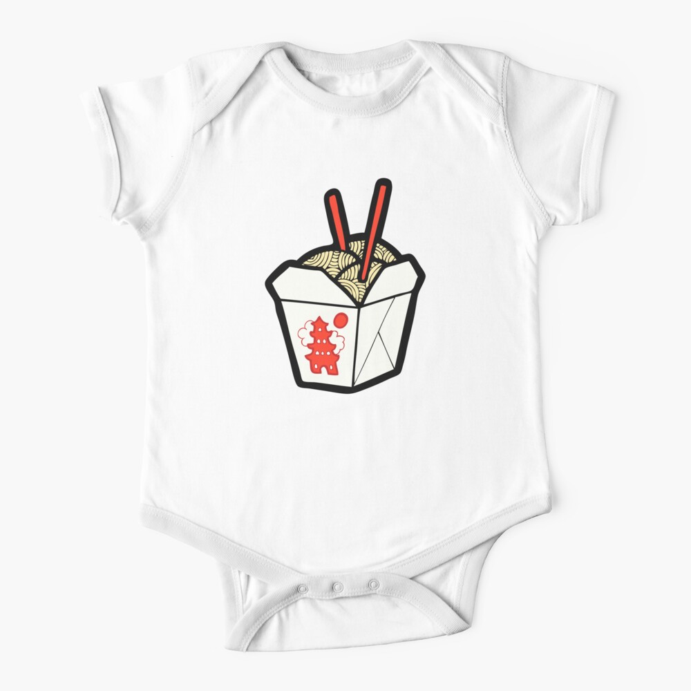 Take-Out Noodles Box Pattern Short Sleeve Baby One-Piece