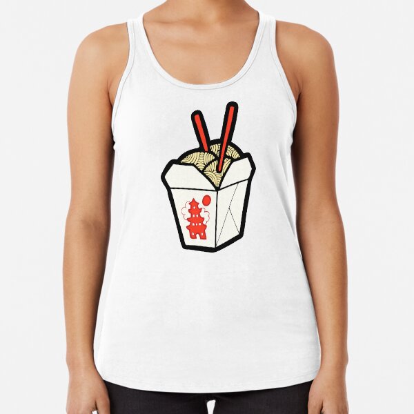 Take-Out Noodles Box Pattern Racerback Tank Top