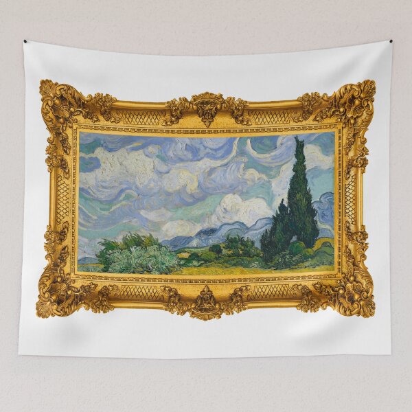 Item preview, Wheat Field with Cypresses by Van Gogh In A Gold Frame designed and sold by PaulinaS.