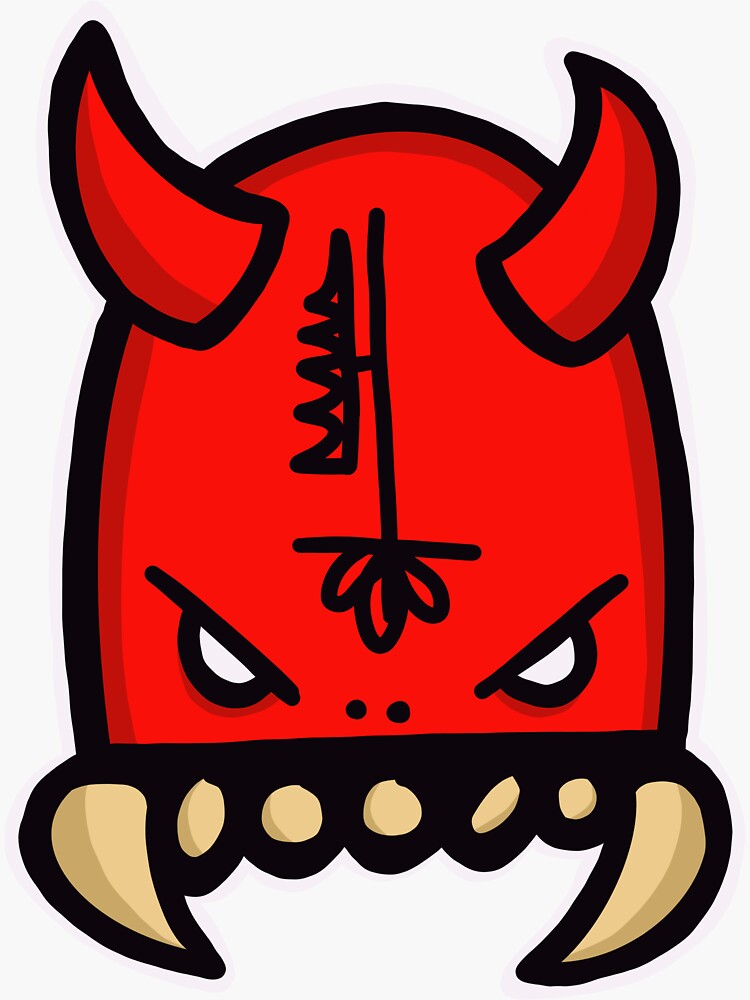 Red Devil Skull' Sticker