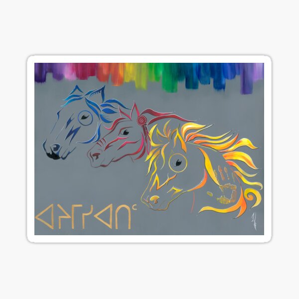 Item preview, ᔨᒥᓰᐊᐧᑎᒼ âýimisîwatim- Wild Horses designed and sold by Kamamak.