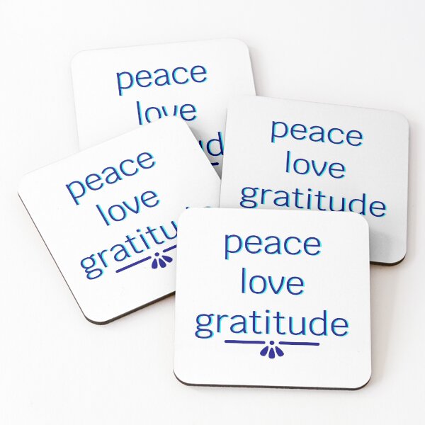 Item preview, Peace, Love, Gratitude (Navy with Cyan Shadow) designed and sold by SaturdayMeadow.