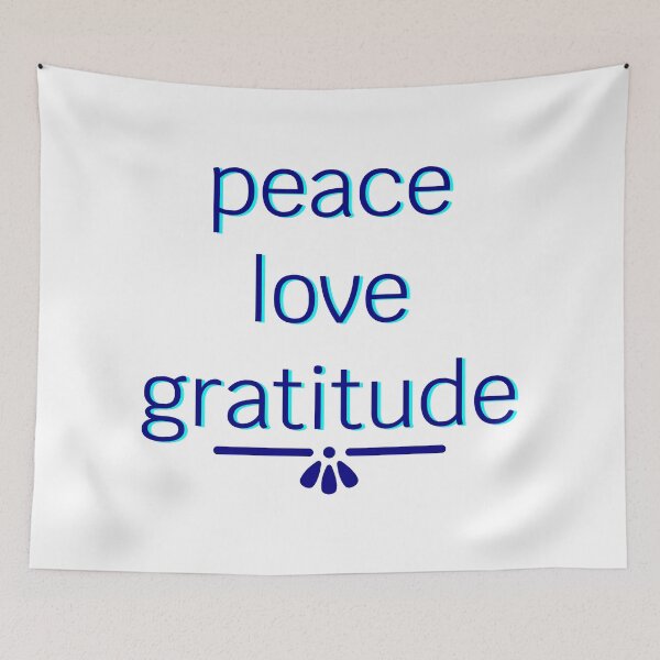 Item preview, Peace, Love, Gratitude (Navy with Cyan Shadow) designed and sold by SaturdayMeadow.