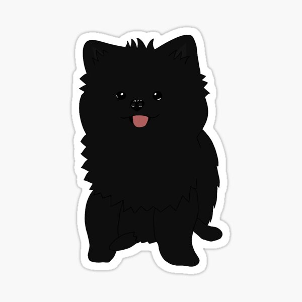 Schwarzer pommerscher Hund Sticker