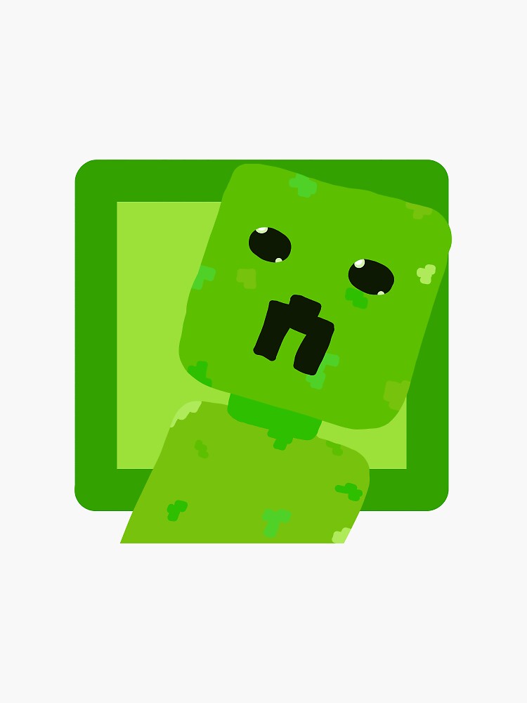 "Rounded Creeper (Green)" Sticker for Sale by triceratopstoad Redbubble