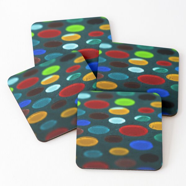 Item preview, Abstract photo of colored glass drops in grey concrete designed and sold by Zosimus.