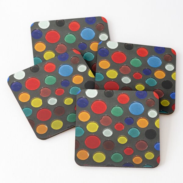 Item preview, Abstract photo of different colored glass drops in grey concrete. designed and sold by Zosimus.