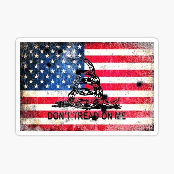 Viper N Bullet Holes On Old Glory Sticker