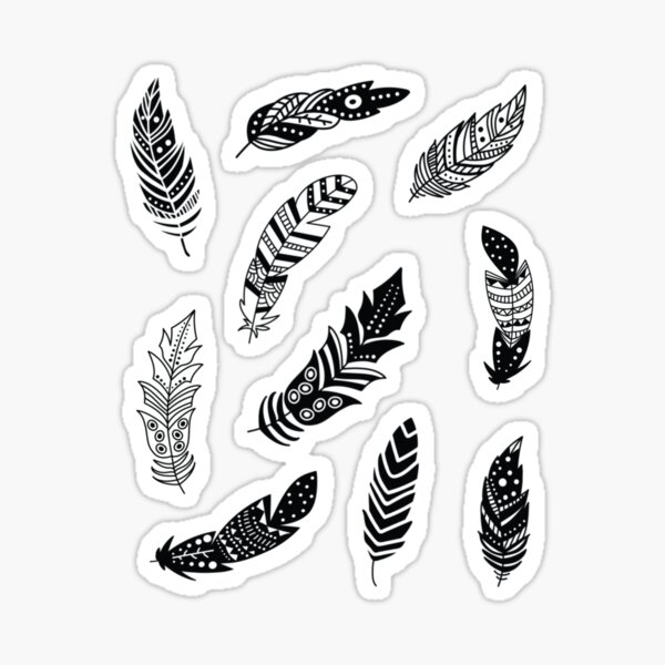 Sticker White feathers