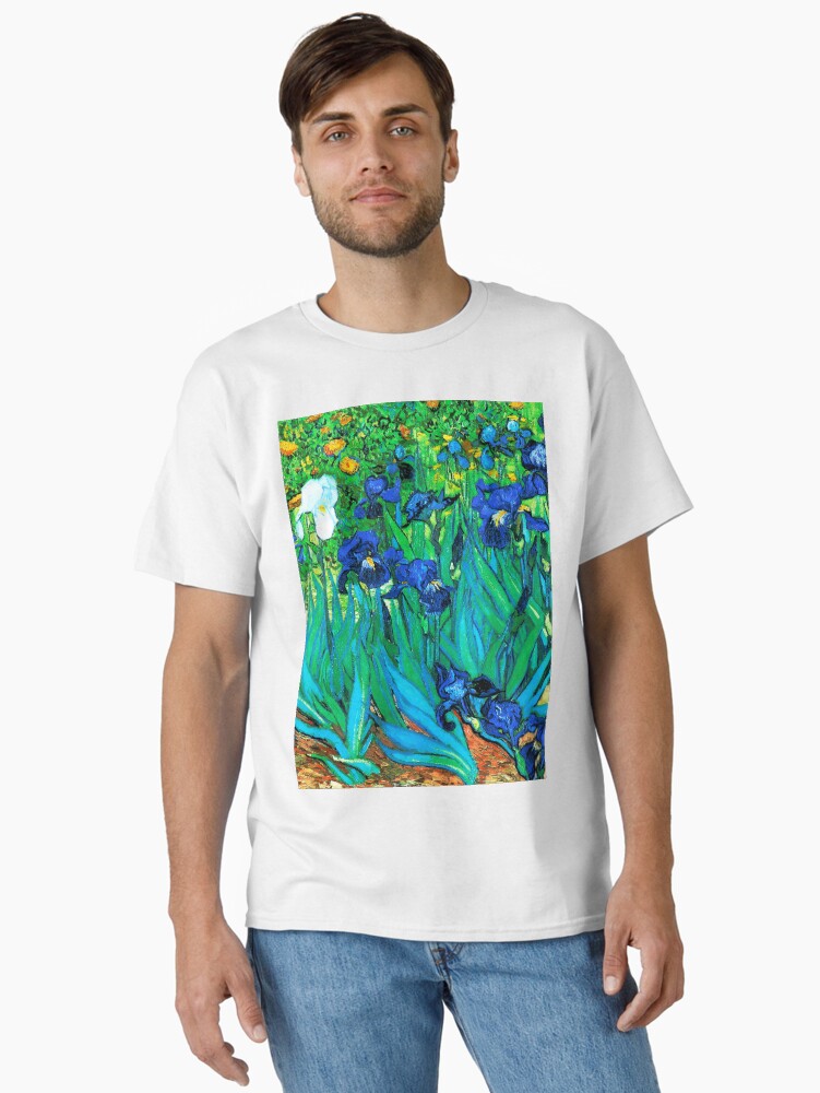 Thumbnail 1 of 7, Classic T-Shirt, Van Gogh Garden Irises HDR designed and sold by VintageEraArt.
