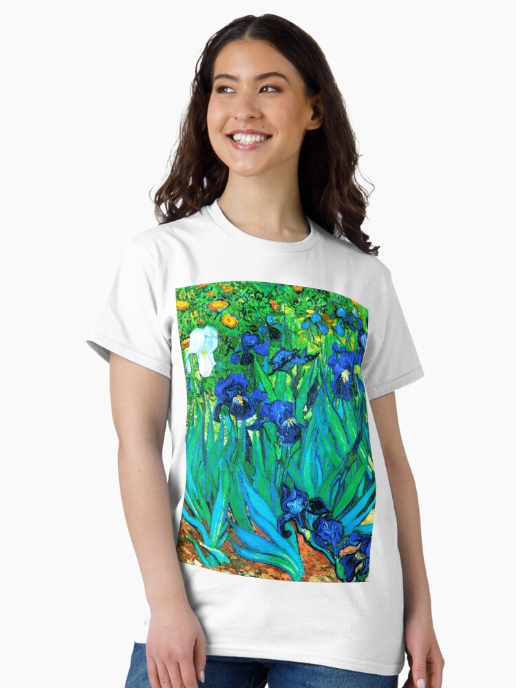Thumbnail 2 of 7, Classic T-Shirt, Van Gogh Garden Irises HDR designed and sold by VintageEraArt.