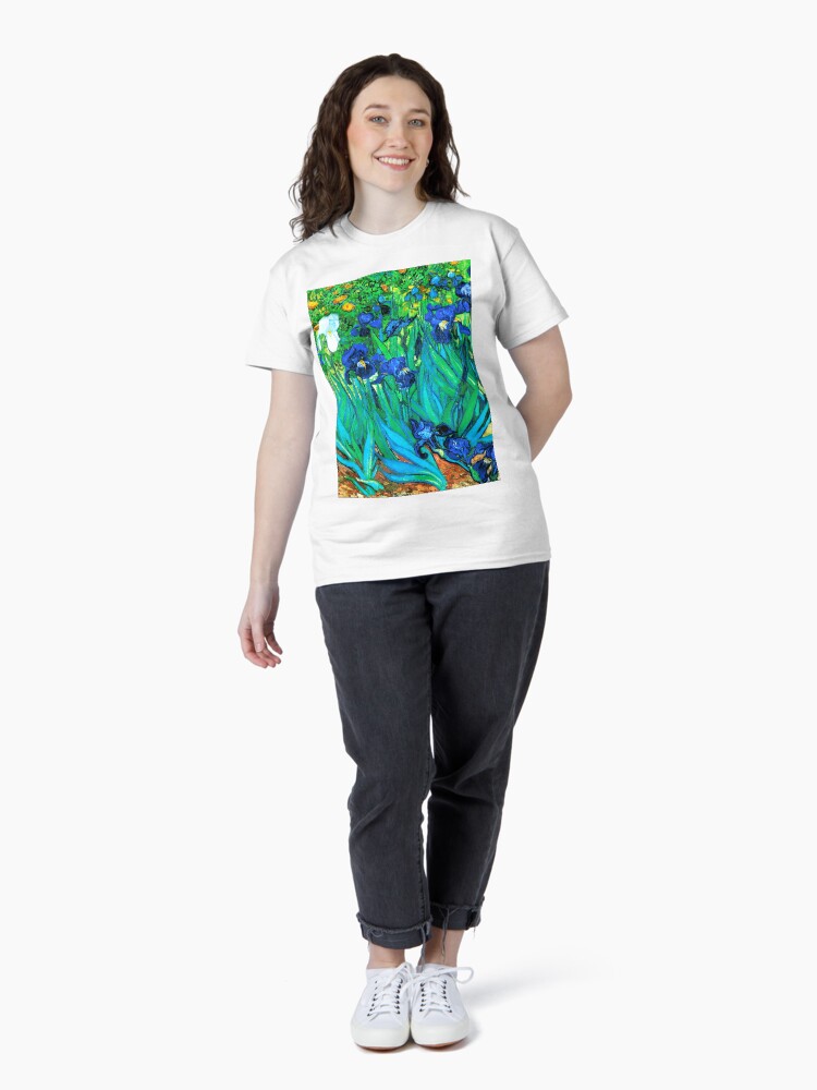 Thumbnail 4 of 7, Classic T-Shirt, Van Gogh Garden Irises HDR designed and sold by VintageEraArt.