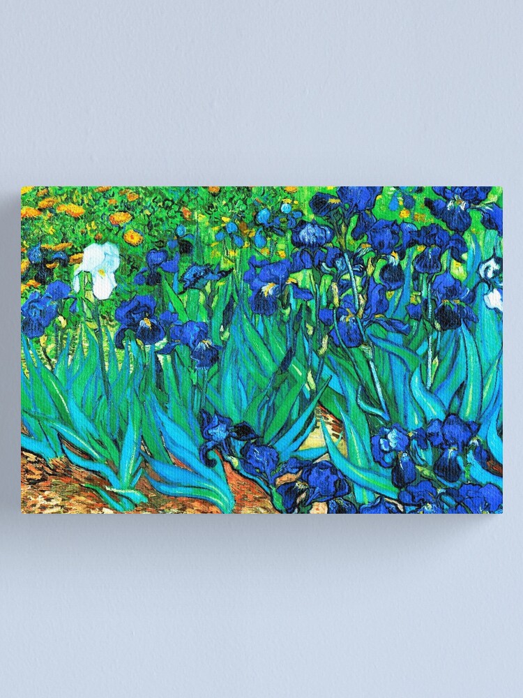 Thumbnail 2 of 3, Canvas Print, Van Gogh Garden Irises HDR designed and sold by VintageEraArt.