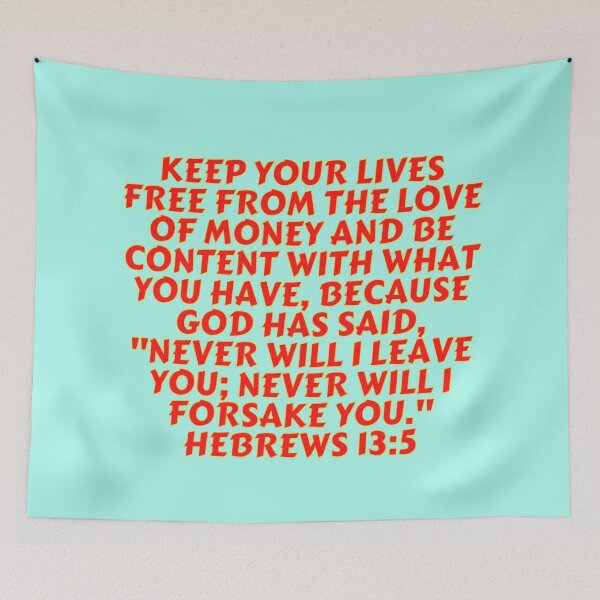 Item preview, Bible Verse Hebrews 13:5 designed and sold by Prayingwarrior.