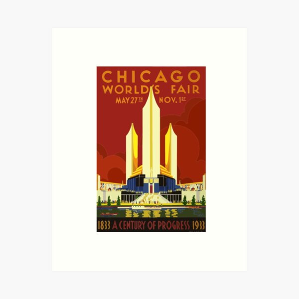 Vista previa del artículo con la obra «Póster de viaje vintage - Feria Mundial de Chicago - 1933», diseñado y vendido por Christienne.
