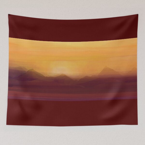 Item preview, handpainted SUNSET with mountains designed and sold by THE AMERICAN TEEVANGELIST.