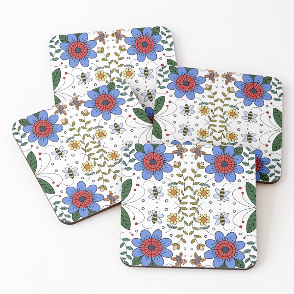 Item preview, Folk Art Colorful Flowers  designed and sold by Gsallicat.