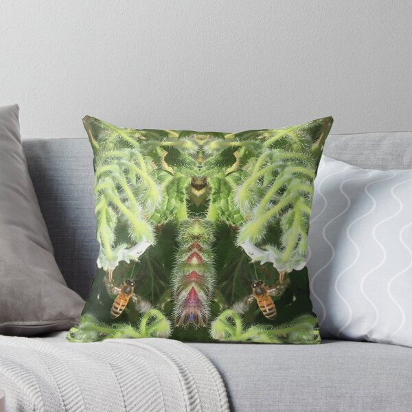 Item preview, Honey Bees Thrumming in the Late Autumn Sun, Emerald - White Cornflowers designed and sold by RoseAromas.