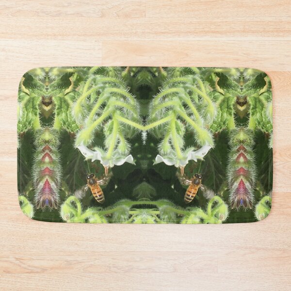 Item preview, Honey Bees Thrumming in the Late Autumn Sun, Emerald - White Cornflowers designed and sold by RoseAromas.