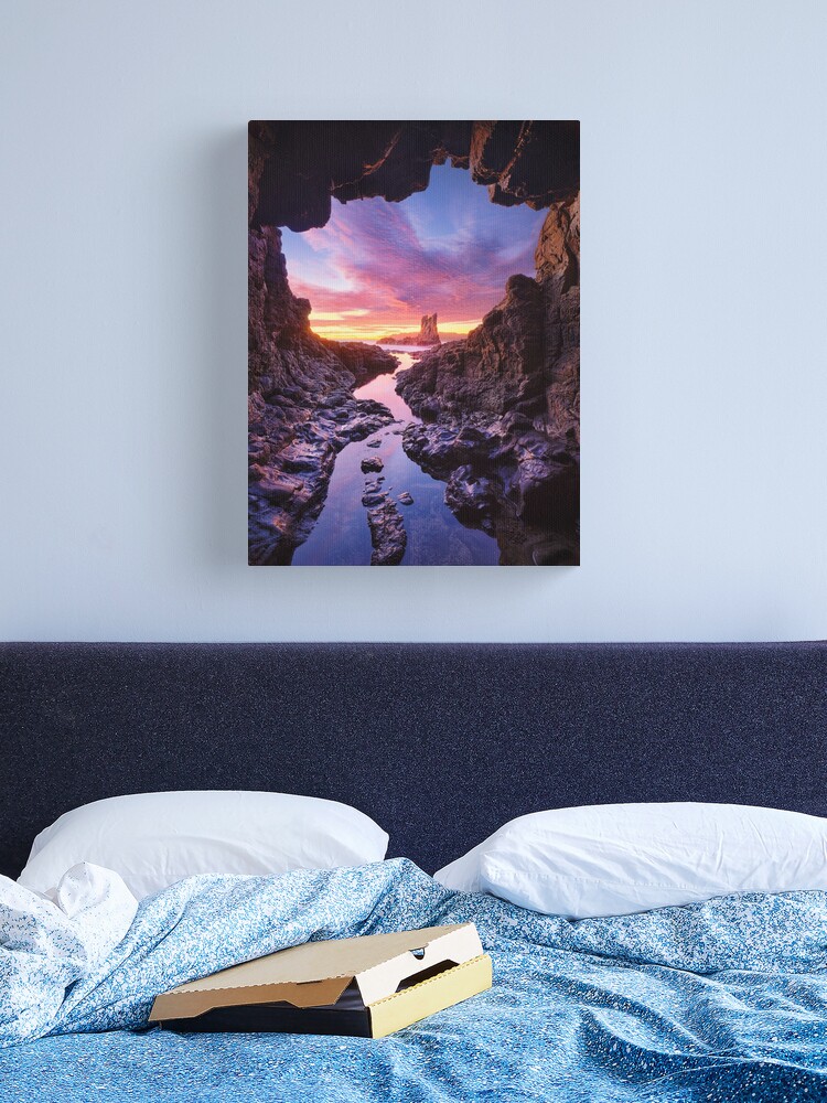 Thumbnail 1 of 3, Canvas Print, Sea Cave, Cathedral Rocks, Kiama, New South Wales, Australia designed and sold by Michael Boniwell.