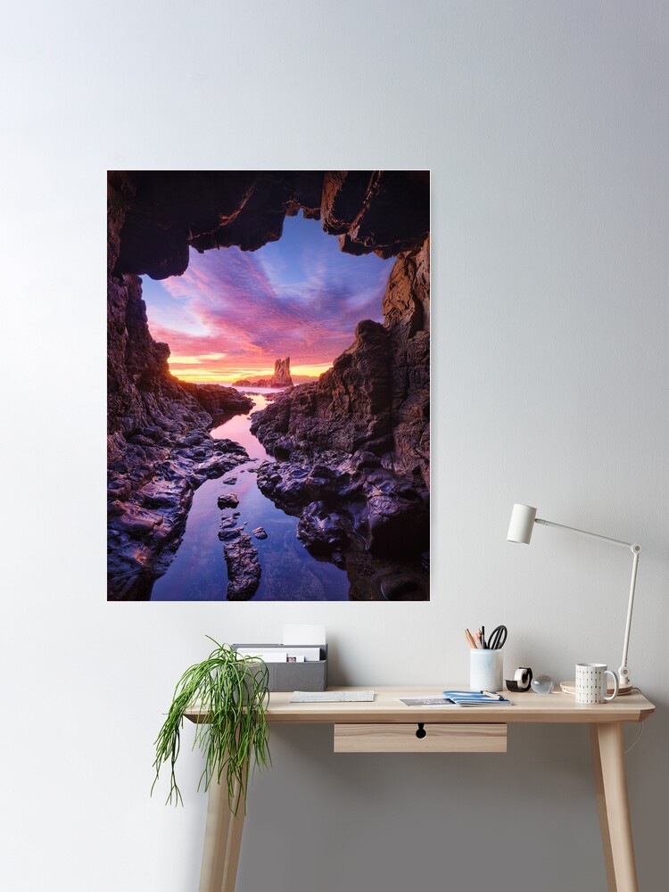 Thumbnail 1 of 3, Poster, Sea Cave, Cathedral Rocks, Kiama, New South Wales, Australia designed and sold by Michael Boniwell.