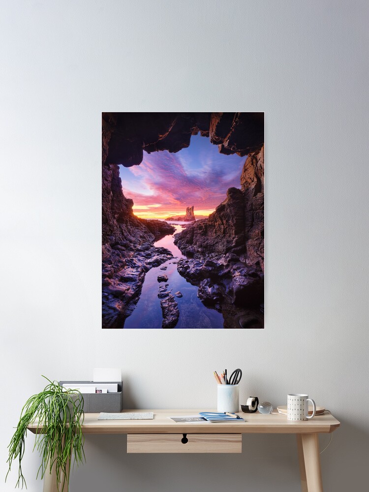 Thumbnail 1 of 3, Poster, Sea Cave, Cathedral Rocks, Kiama, New South Wales, Australia designed and sold by Michael Boniwell.