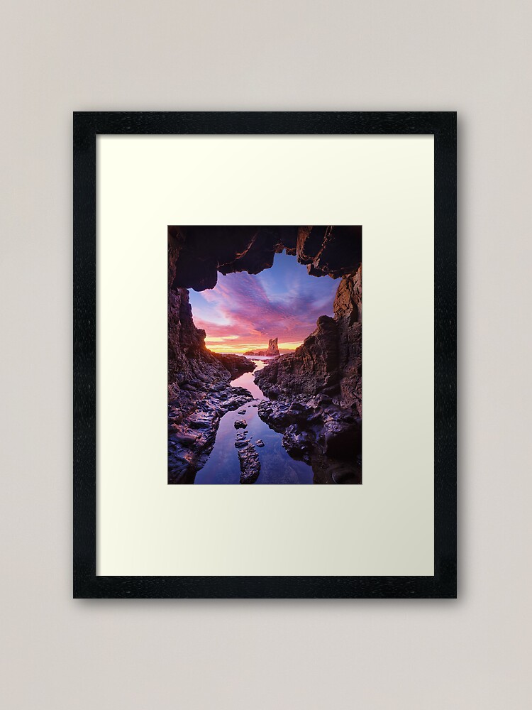 Thumbnail 2 of 7, Framed Art Print, Sea Cave, Cathedral Rocks, Kiama, New South Wales, Australia designed and sold by Michael Boniwell.