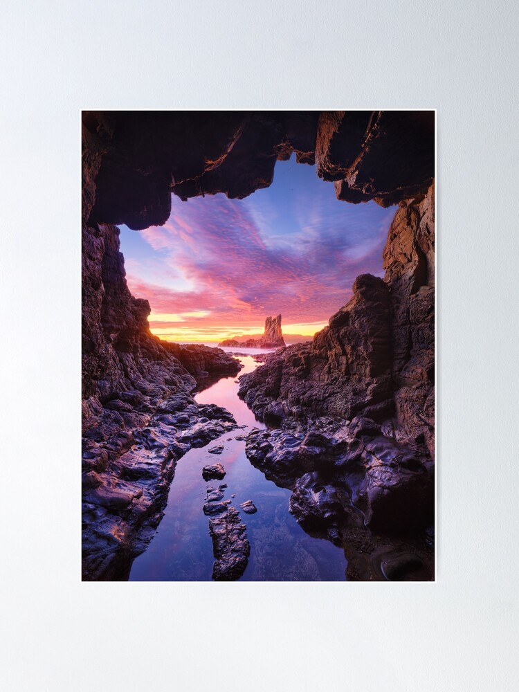 Thumbnail 2 of 3, Poster, Sea Cave, Cathedral Rocks, Kiama, New South Wales, Australia designed and sold by Michael Boniwell.