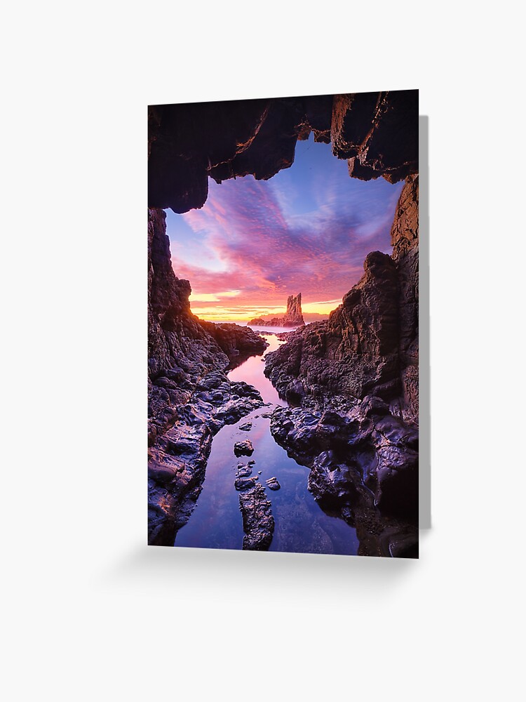 Thumbnail 1 of 2, Greeting Card, Sea Cave, Cathedral Rocks, Kiama, New South Wales, Australia designed and sold by Michael Boniwell.