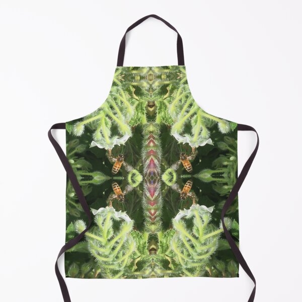 Item preview, Honey Bees Thrumming in the Late Autumn Sun, Emerald - White Cornflowers designed and sold by RoseAromas.