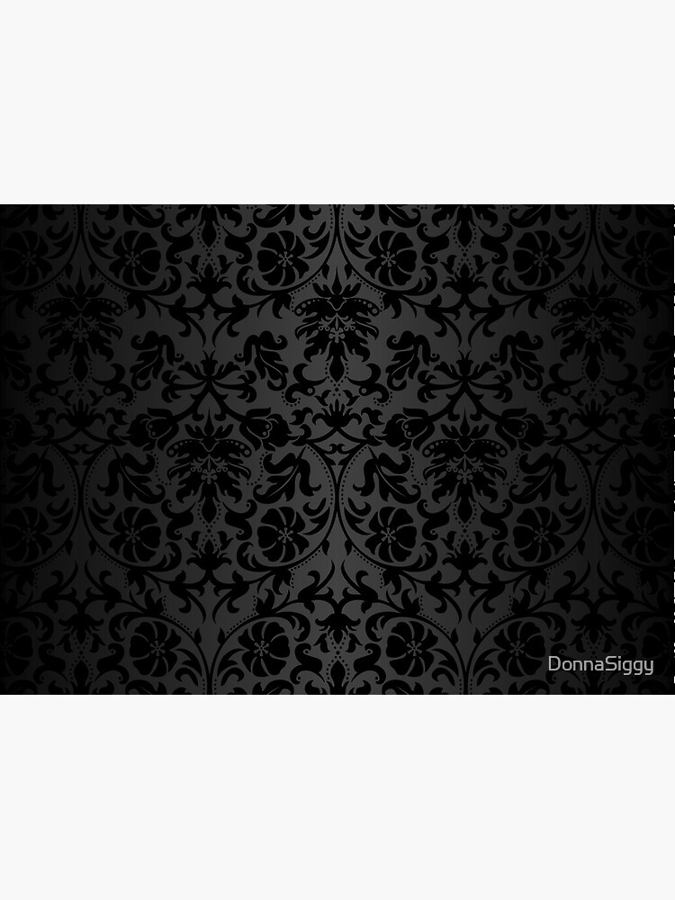 Black Floral Damask by DonnaSiggy
