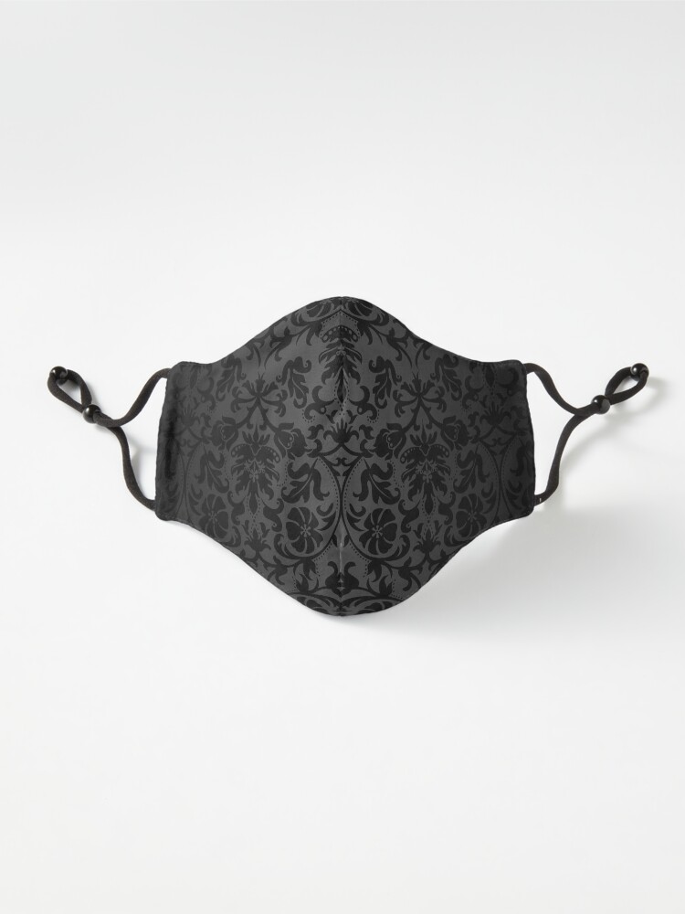 Alternate view of Black Floral Damask Mask