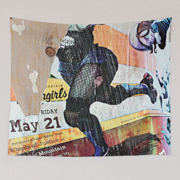 Item preview, Ripped Up Roller Derby flyer on plywood designed and sold by TheMurphyGirl.