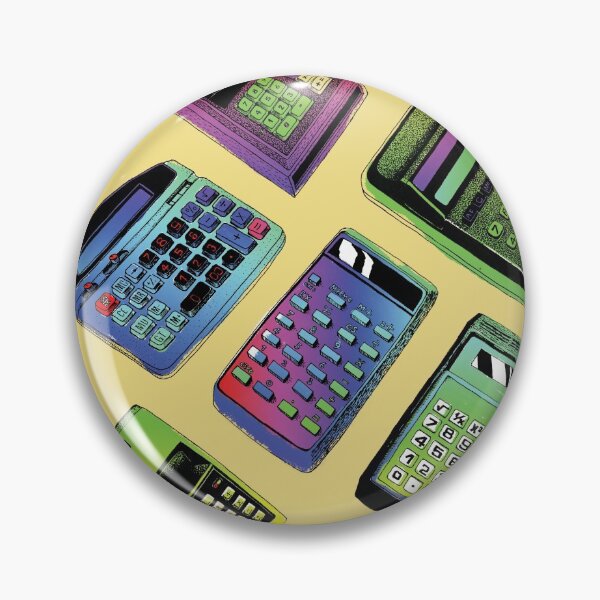 Item preview, Retro analogue calculators colorful illustration pattern designed and sold by anetkresli.