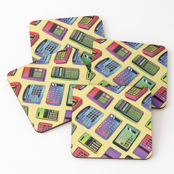 Item preview, Retro analogue calculators colorful illustration pattern designed and sold by anetkresli.