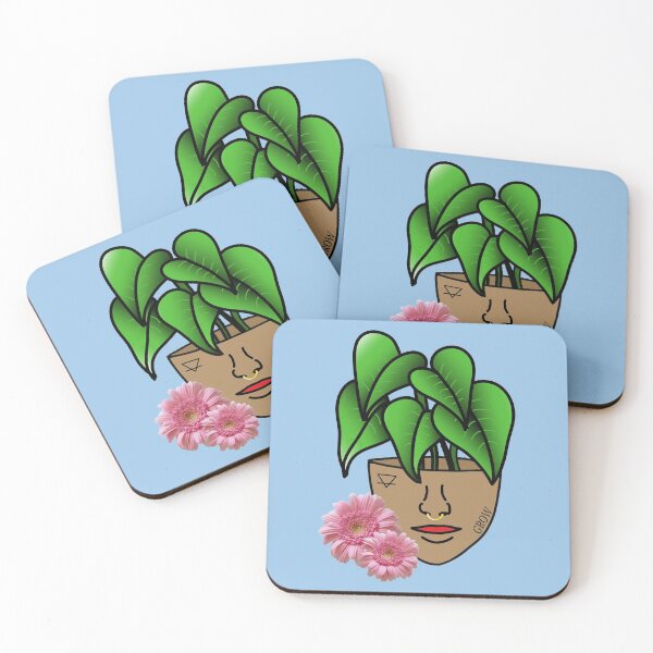 Item preview, Lace Leaf Plant Person With Face Tattoos designed and sold by 10pmCreations.
