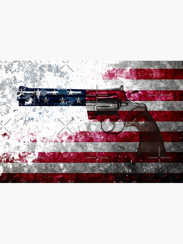 Colt Python 357 Mag On American Flag by MolonLabeArt