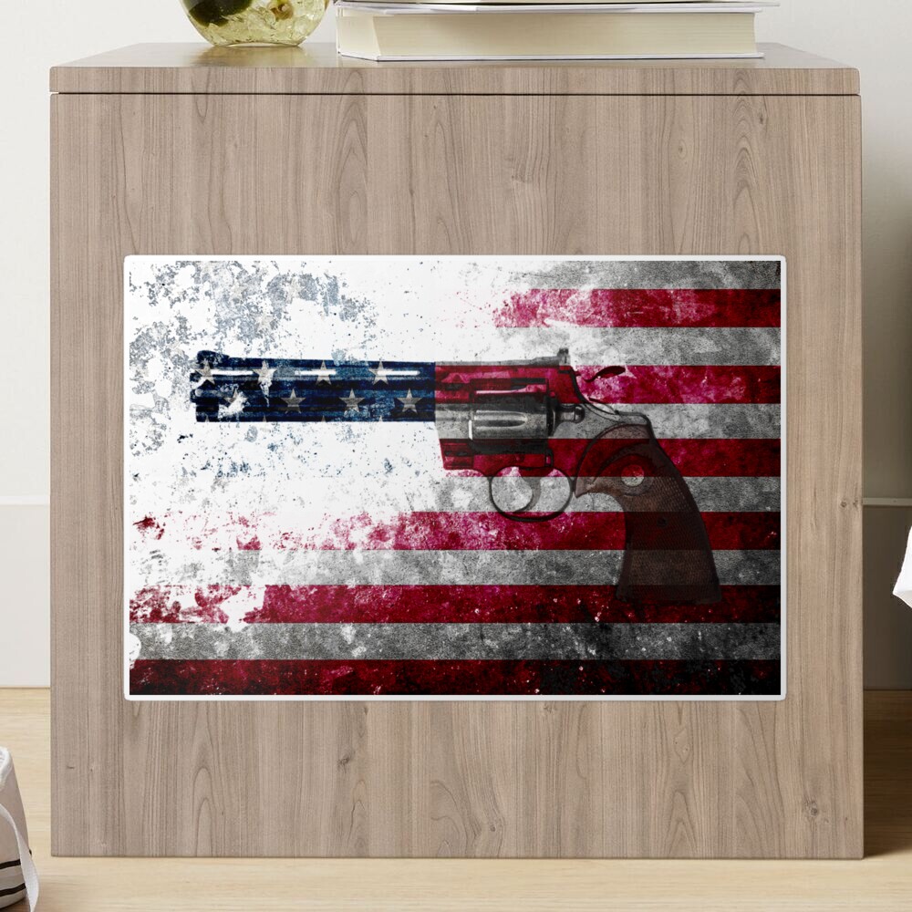 Colt Python 357 Mag On American Flag Sticker