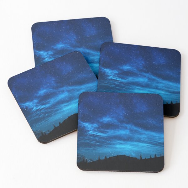 Item preview, Blue forest, whimsical fantasy land, night sky, cosmos, Dreamy, starry constellation, blue mist galaxy, shiny night sky, milky way, dark aesthetic space cosmos, universe designed and sold by August-E.