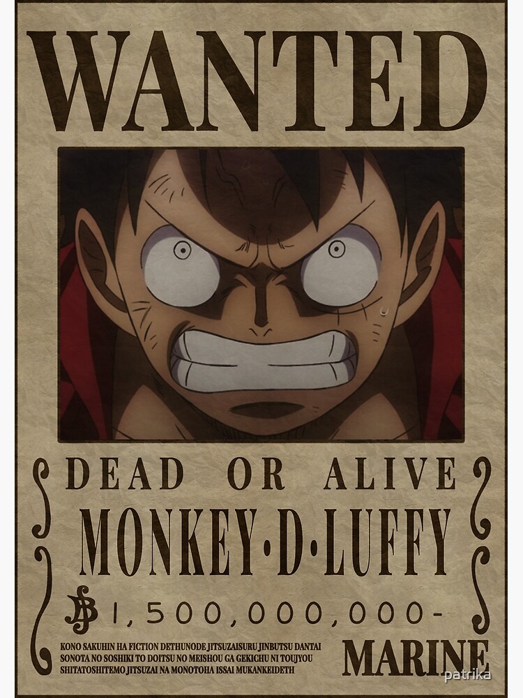 Tarjetas De Felicitacion Monkey D Luffy One Piece Recompensa Cartel Se Busca Poster De Patrika Redbubble