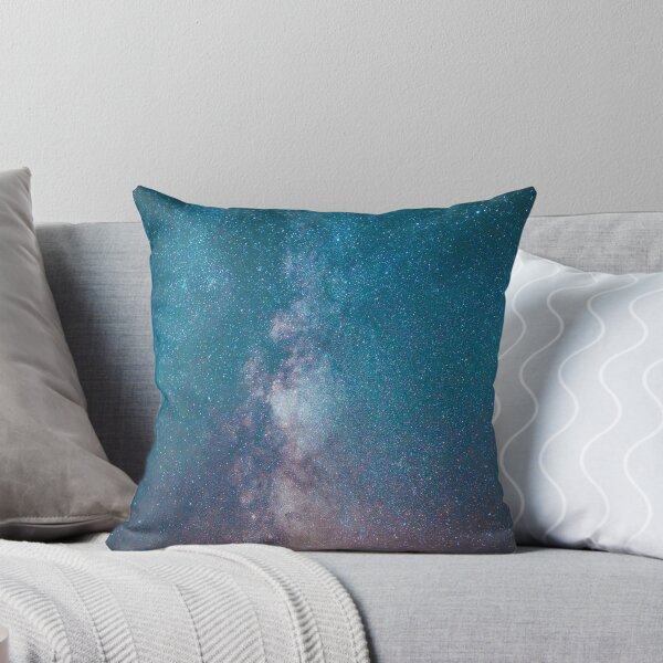 Artikelvorschau, Teal blue milky way galaxy, orange, cosmos, Dreamy starry constellation, blue, black, galaxy, shiny night sky, dark aesthetic space cosmos, universe entworfen und verkauft von August-E.