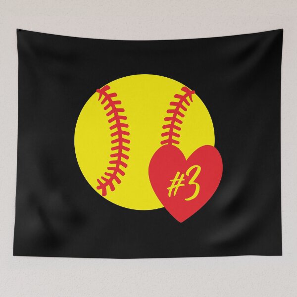 Item preview, Softball #3 Heart Player Back No Number 3 designed and sold by Shop signer.