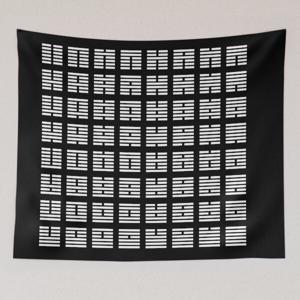 Item preview, I Ching hexagrams - White on Black designed and sold by Rupert Russell.