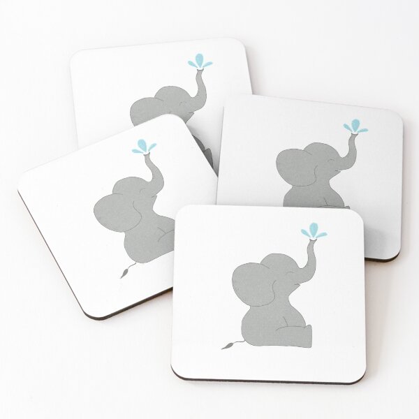 Item preview, Happy elephant spraying water designed and sold by SparrowStudio.